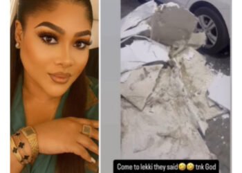 Nkechi Blessing Escapes Unhurt As Ceiling Collapses In Lekki Home