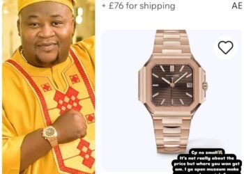 Cubana Chief Priest Flaunts £151k Patek Philippe Watch With Davido And Tinubu