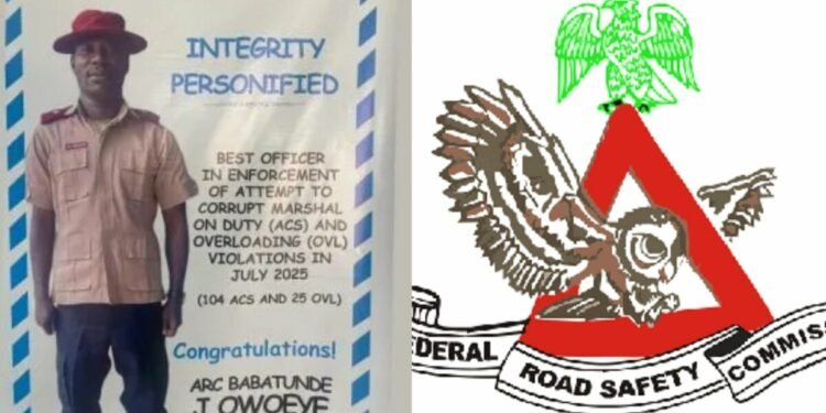 FRSC Honors Officer Babatunde Owoeye For Rejecting 104 Bribes In One Month