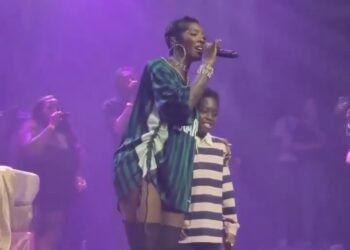 Tiwa Savage Surprises Fans as 10-Year-Old Son Performs With Her in London