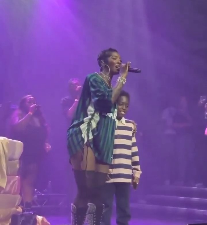 Tiwa Savage Surprises Fans as 10-Year-Old Son Performs With Her in London