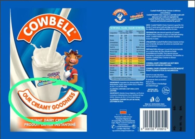 NAFDAC Warns Against Counterfeit Cowbell “Our Milk” 12g Sachets Circulating in Nigeria