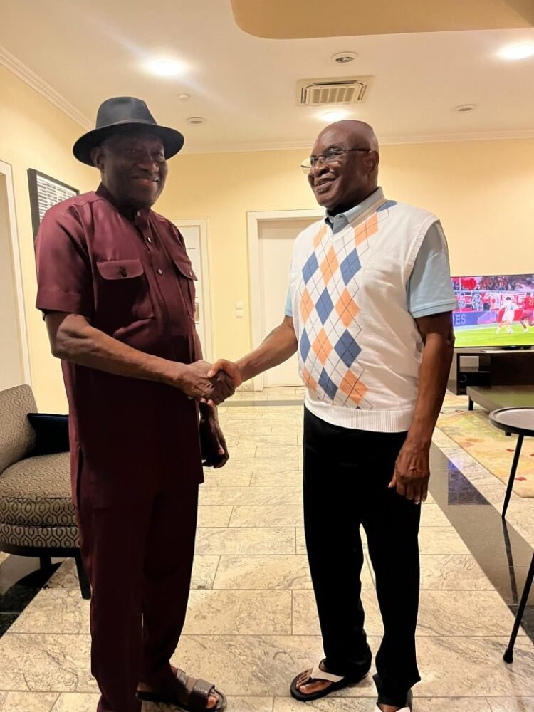 Goodluck Jonathan Meets ADC Chairman David Mark Amid 2027 Election Speculations