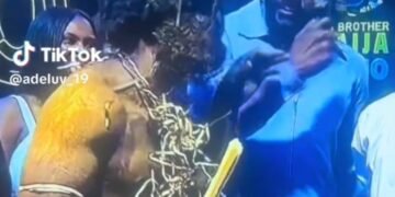 Chaos As Mentally Ill Man Storms BBNaija S10 Eviction Stage, Tries To Grab Mic From Ebuka