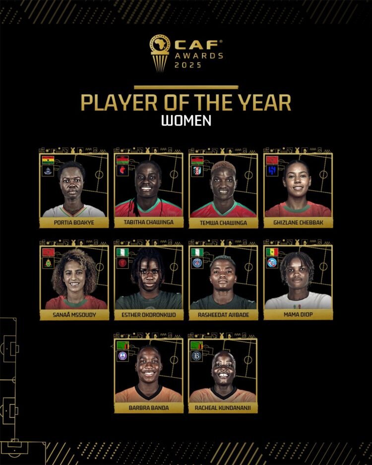 Nigeria Shines At 2025 CAF Awards As Ajibade, Nnadozie And Super Falcons Lead Nominees