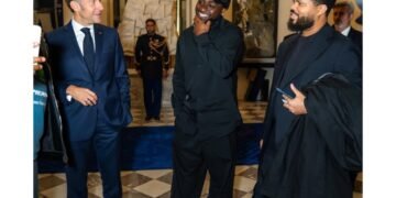 Davido Meets French President Emmanuel Macron at Élysée Palace in Paris