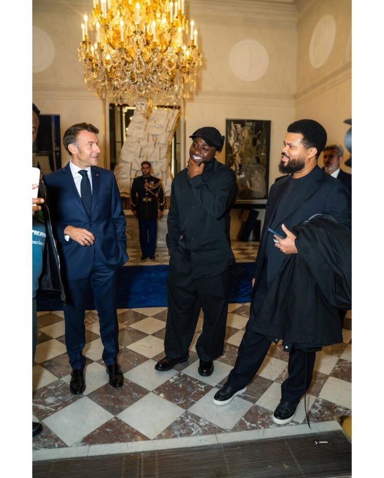 Davido Meets French President Emmanuel Macron at Élysée Palace in Paris