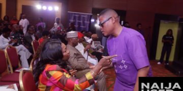 NIDCOM Boss, Abike Dabiri confronted Rufai Oseni at Eko Hotel, for falsely accusing her of Bigotry