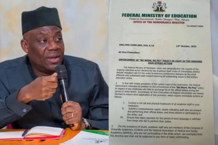 Federal Government Orders No-Work, No-Pay for ASUU Members on Strike
