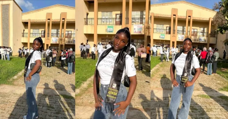 Lady Goes Viral After Graduating As The Only Student In Her Department At EKSU