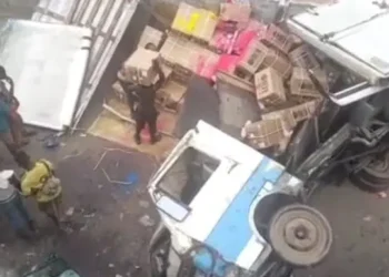 Fully Loaded Truck Crashes Off Oshodi Bridge