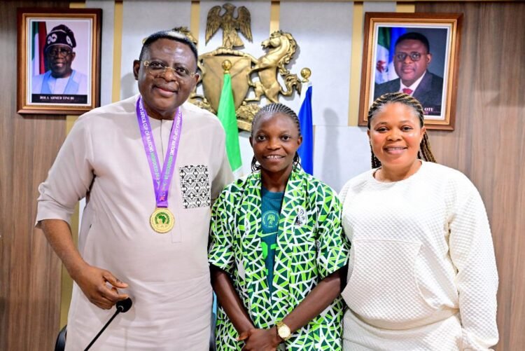 Cross River Governor Bassey Otu Rewards Super Falcons’ Miracle Usani With N50m, Land, and Sports Ambassador Title