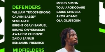 Chelle Unveils 24-Man Super Eagles Squad With Ekong, Osimhen, Iwobi For 2026 World Cup Play-Offs