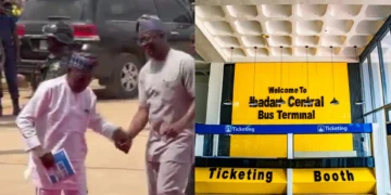 Obasanjo, Makinde Share Delightful Dance at Ibadan Bus Terminal Launch