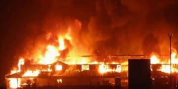 Massive Fire Guts Nnewi Factory