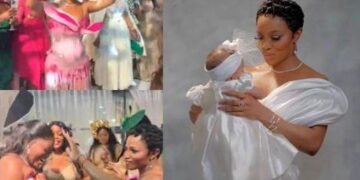 Toke Makinwa Dedicates Her Baby Girl At Church