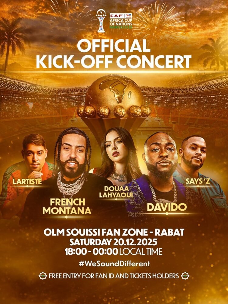 Davido, French Montana To Headline AFCON 2025 Opening Concert In Rabat