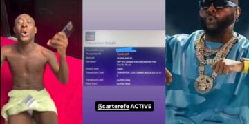 Carter Efe Rolls On Floor In Joy As Davido Sends ₦20 Million