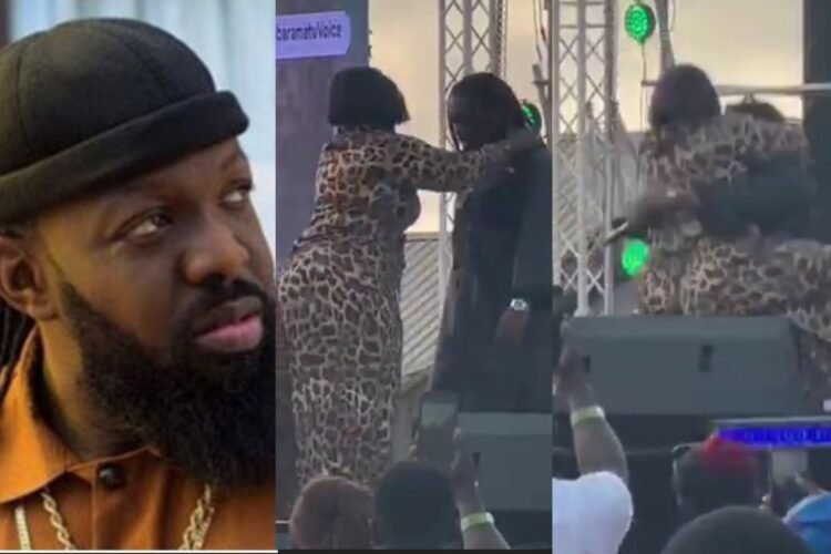 Timaya Tumbles on Stage While Lifting Fan, Crowd Goes Wild
