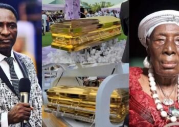Prophet Jeremiah Fufeyin Buries Mother in Gold-Plated Casket Reportedly Worth ₦150 Million