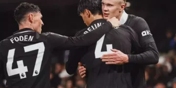 Manchester City Hold Off Fulham 5-4 As Haaland Hits 100 League Goals