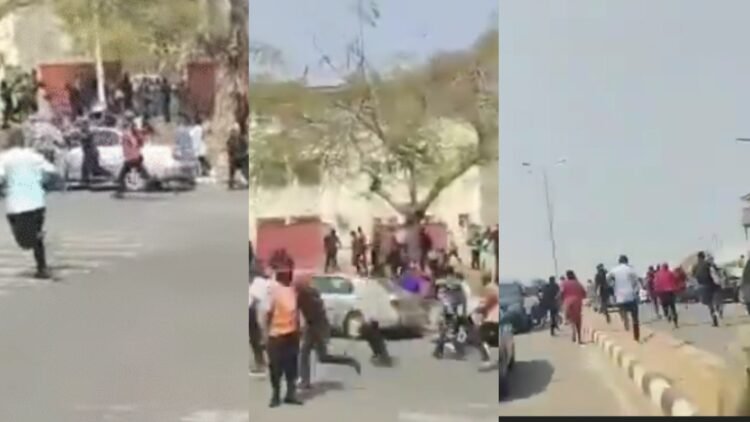 FCTA Workers Chase Minister Wike’s Convoy In Abuja Over Unpaid Salaries And Welfare Grievances