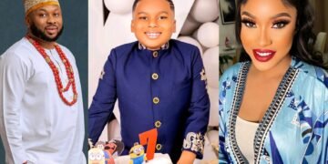 Olakunle Churchill Reacts to Reunion With Tonto Dikeh, Celebrates First Call From Son King Andre