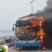 High-Capacity Bus Catches Fire on Third Mainland Bridge, Disrupts Traffic