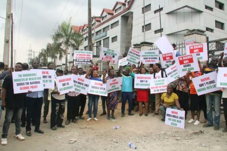 Protesters Storm NAFDAC Lagos Office