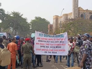 FCT Dispatch Riders Protest Tax Burden